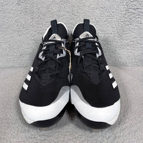 Adidas Icon 6 Mens Size 17 Metal Baseball Cleats Black White EG6488 - Picture 2 of 9